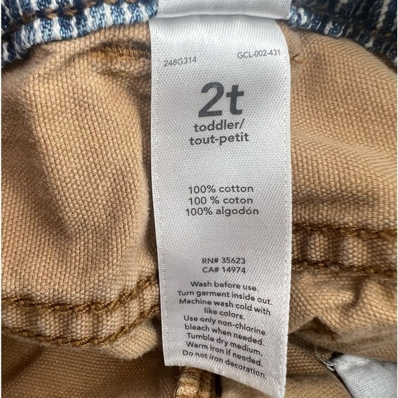 Carter's Tan Carpenter Straight Leg Adjustable Waistband Pants Size 2T Boys - Picture 6 of 6